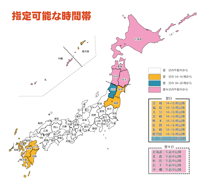 指定可能な時間帯