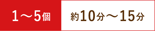 1~5個・約10分~15分